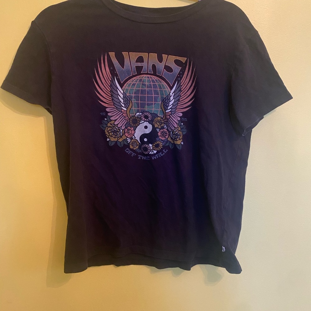 Vans Women's Graphic Tee Size S Black Short Sleeved